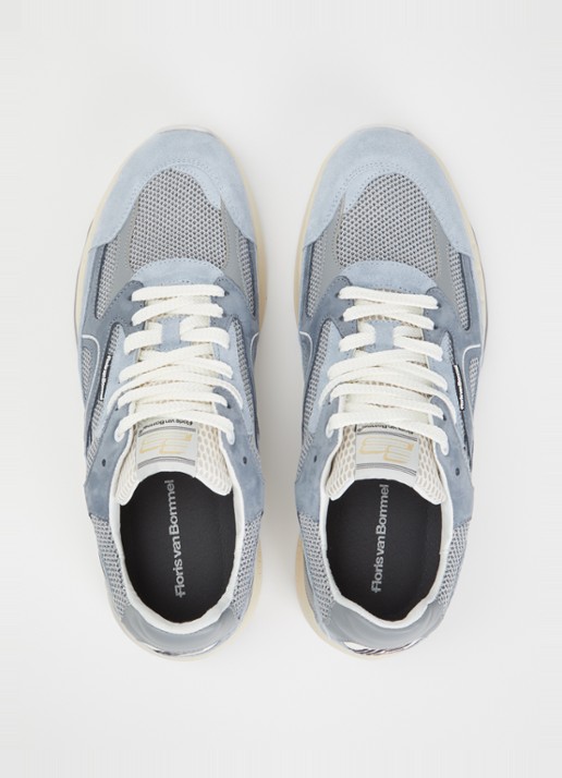 Floris van Bommel De Rezer 01.22 sneaker met suède en mesh details - detail 3 lichtblauw