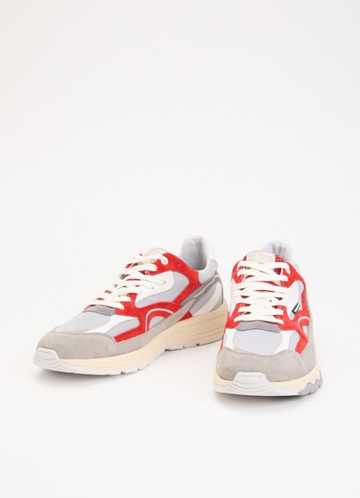 Floris van Bommel De Rezer 01.25 sneaker van leer met details van suéde  - detail rood