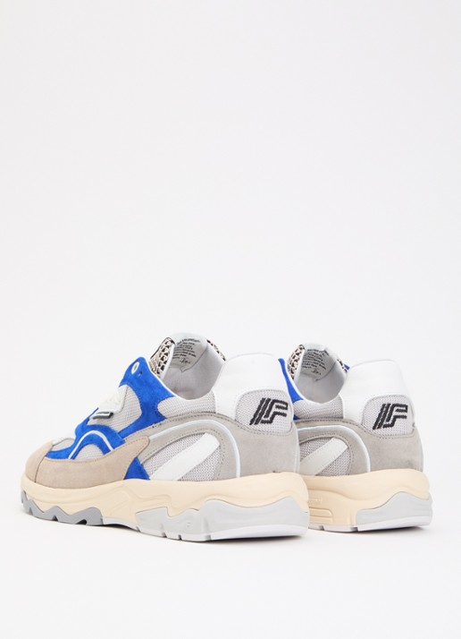 Floris van Bommel De Rezer 01.26 sneaker met suède en mesh details - achterkant 2 donkerbeige