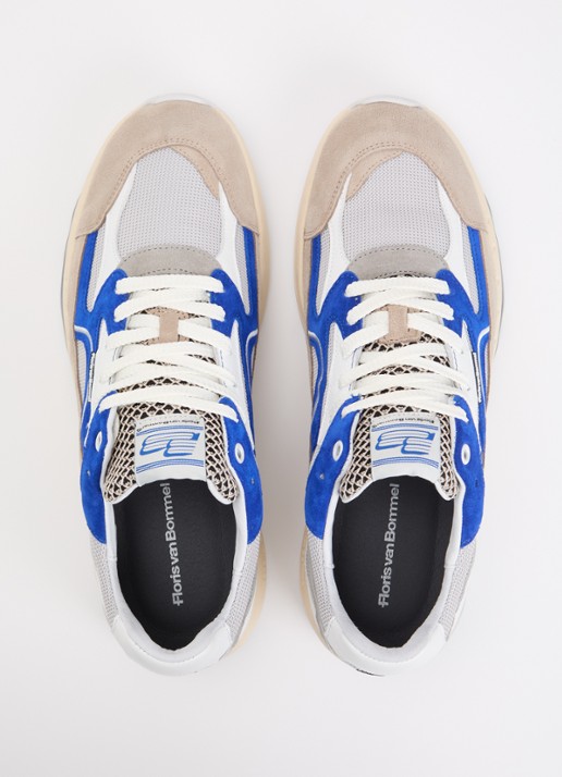 Floris van Bommel De Rezer 01.26 sneaker met suède en mesh details - detail 4 donkerbeige
