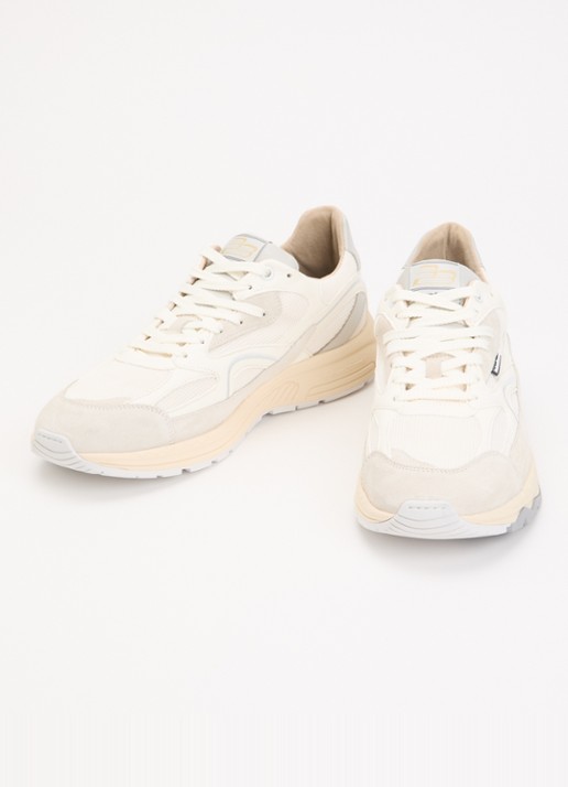 Floris van Bommel De Rezer 01.32 sneaker van leer met details van suéde  - detail wit