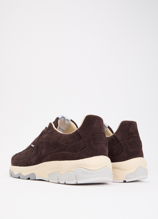 Floris van Bommel De Rezer 02.05 sneaker van suède - achterkant 5 donkerbruin