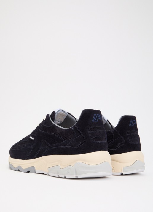Floris van Bommel De Rezer 02.06 sneaker van suède - achterkant donkerblauw