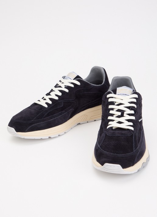 Floris van Bommel De Rezer 02.06 sneaker van suède - detail 2 donkerblauw