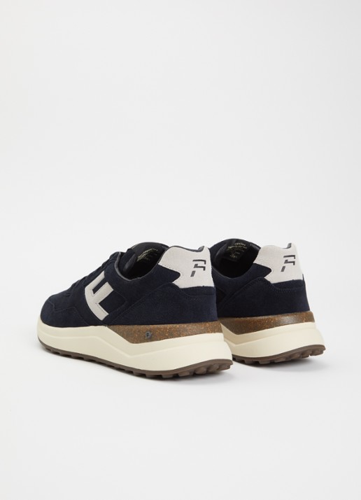 Floris van Bommel De Trikker 05.01 sneaker van suède - achterkant 5 donkerblauw