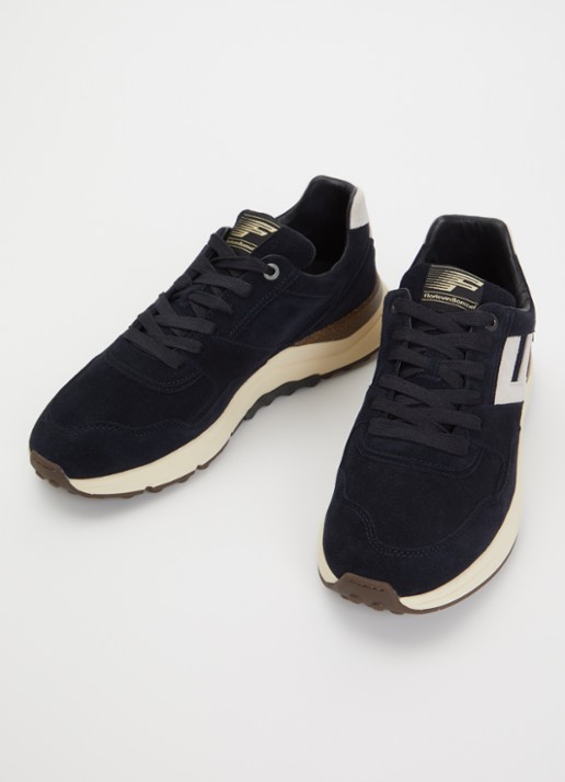 Floris van Bommel De Trikker 05.01 sneaker van suède - detail 2 donkerblauw