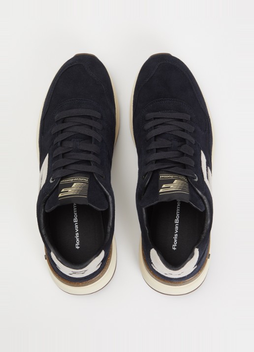 Floris van Bommel De Trikker 05.01 sneaker van suède - detail 3 donkerblauw
