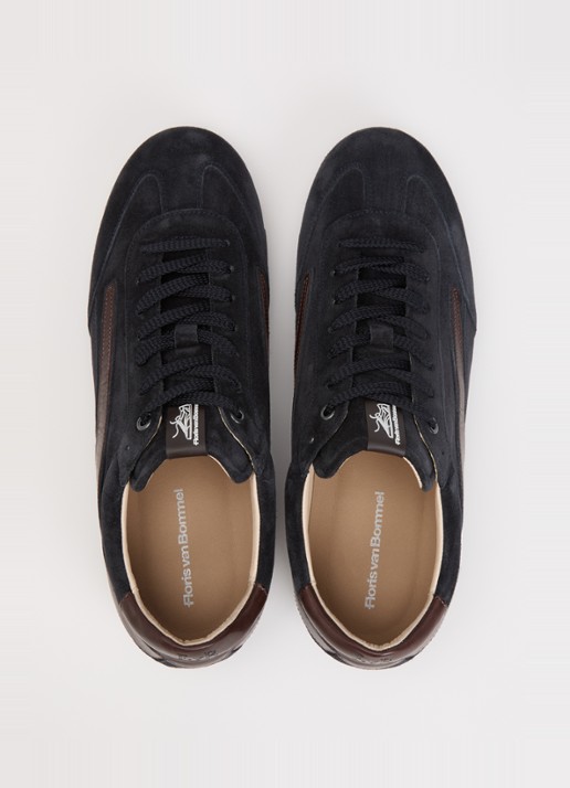 Floris van Bommel De Vlakker 01.01 sneaker van suède  - detail 2 donkerblauw