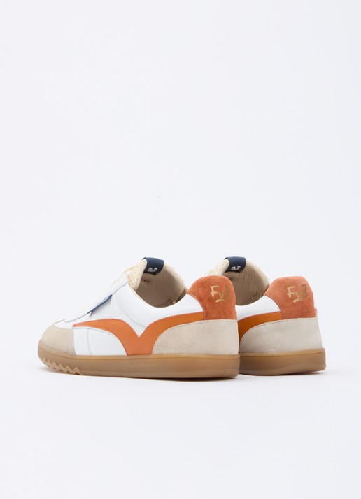 Floris van Bommel De Zaler 01.17 sneaker van leer met details van suède - achterkant orange