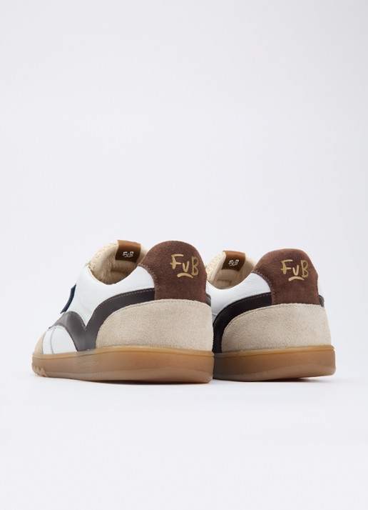 Floris van Bommel De Zaler 01.22 sneaker van leer met suède details - achterkant wit