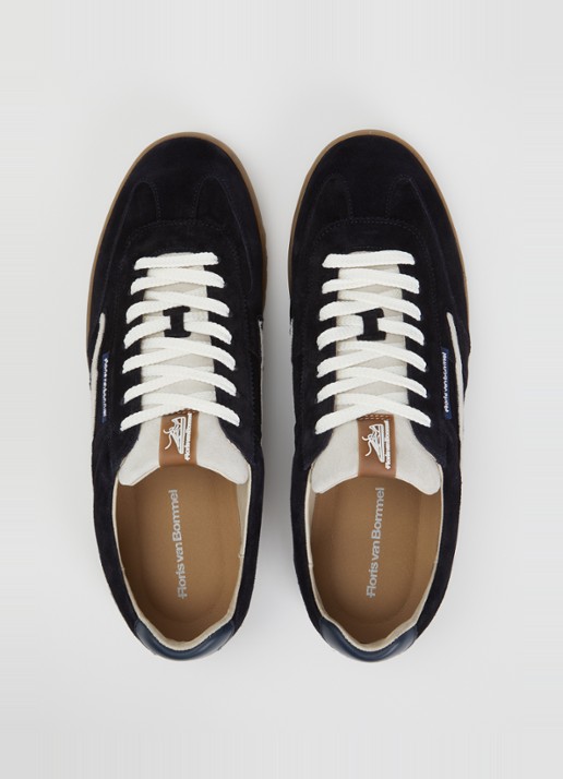 Floris van Bommel De Zaler 01.27 sneaker van suède  - detail 3 royalblauw