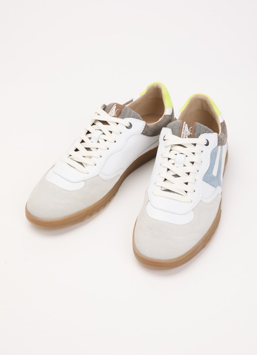 Floris van Bommel De Zaler 04.02 sneaker met suède details - detail wit