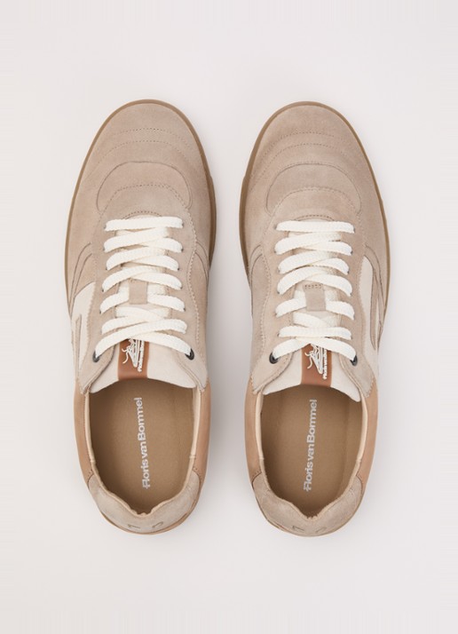 Floris van Bommel De Zaler 04.02 sneaker van suède - detail 4 lichtbruin