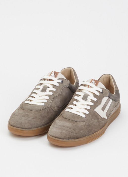 Floris van Bommel De Zaler 04.02 sneaker van suède - detail 2 taupe