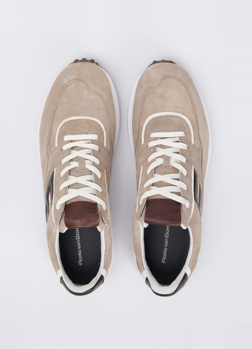 Floris van Bommel Noppi 38.12 sneaker van suède - detail 3 beige