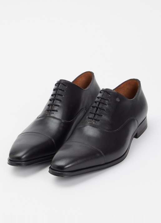 Floris van Bommel Raffa 02.02 veterschoen van kalfsleer  - detail zwart