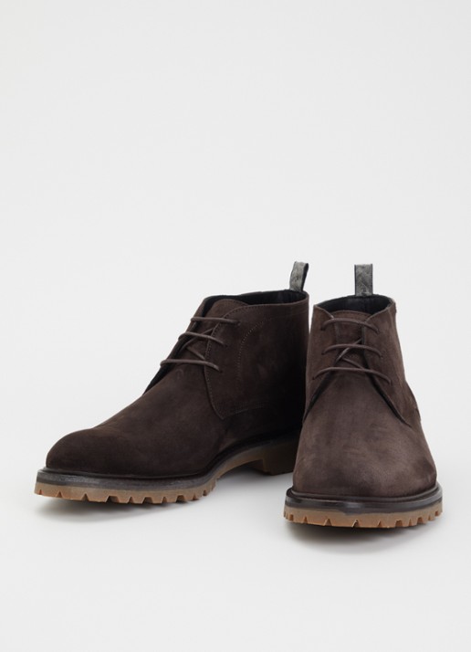Floris van Bommel Sturdi 01.36 veterschoen van suède - detail 3 donkerbruin