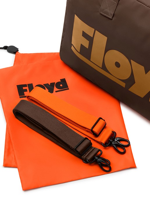 Floyd Weekendtas met logoprint - detail 3 bruin