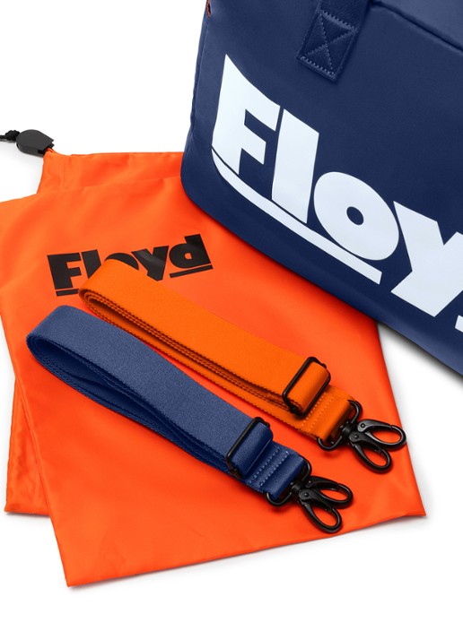 Floyd Weekendtas met logoprint - detail blauw
