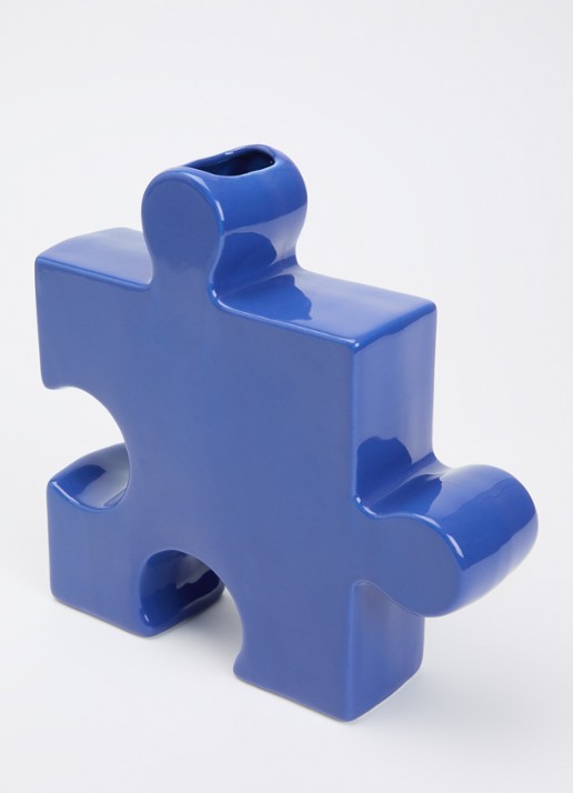 Fluid Market Puzzle vaas 23 cm - voorkant 2 blauw