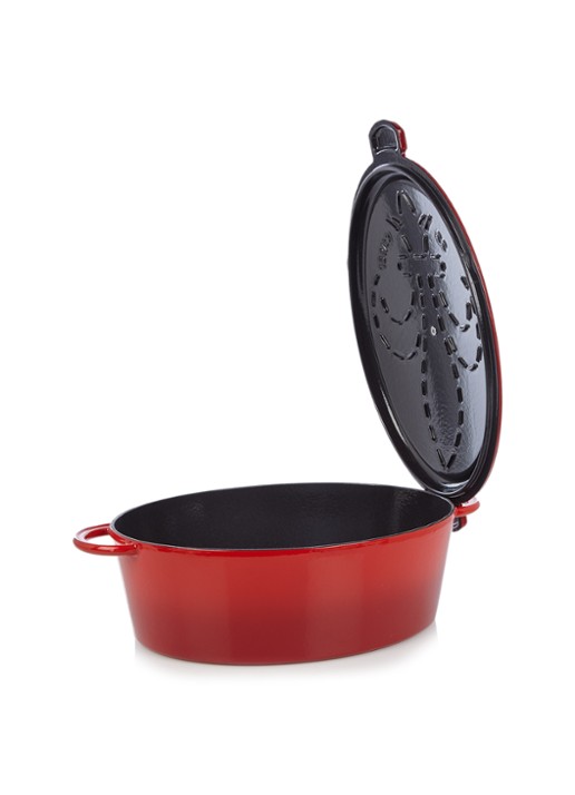 Fontignac Mains libres braadpan 33 cm - detail 2 steenrood