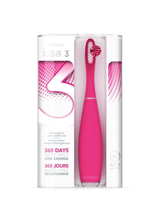 Foreo ISSA™ 3 ultra-hygienic silicone sonic toothbrush - elektrische tandenborstel - detail 4 fuchsia