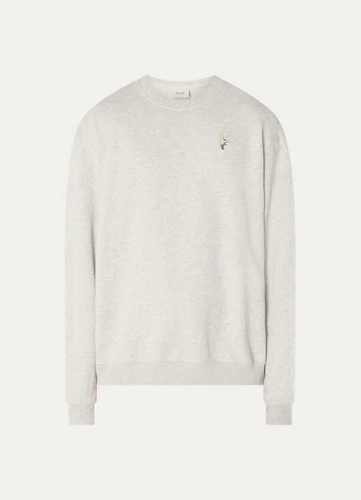 forét Bellis sweater met borduring - voorkant 3 grijsmele