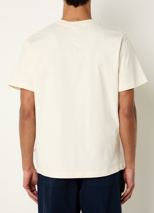 forét Bellis T-shirt met logoborduring - achterkant beige