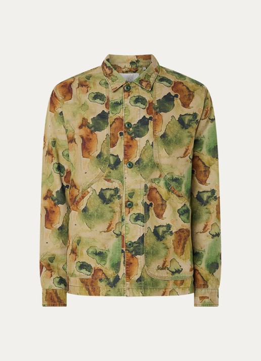 forét Berry comfort fit overshirt met steekzakken - voorkant 2 mosgroen