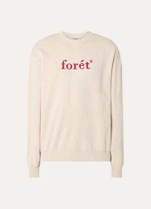forét Boat sweater met logoboruring - voorkant beige