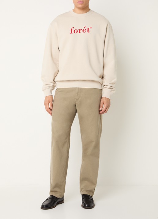 forét Boat sweater met logoboruring - voorkant 2 beige