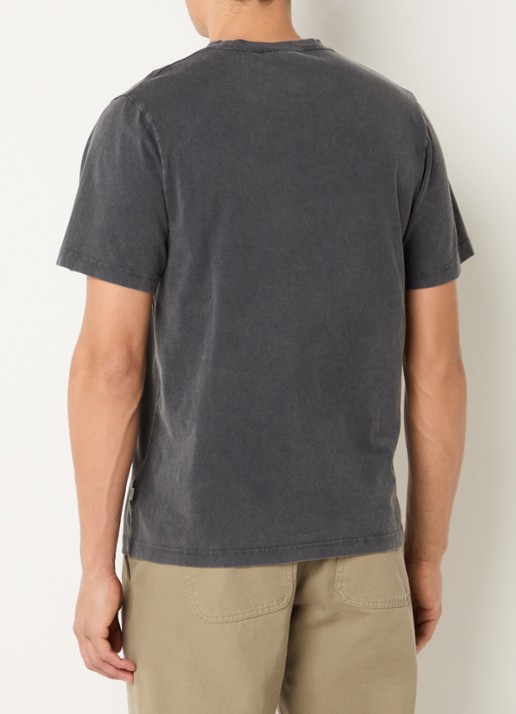 forét Bouquet T-shirt met logoborduring - achterkant antraciet