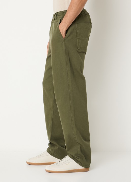 forét Clay loose fit broek met steekzakken - detail 2 legergroen