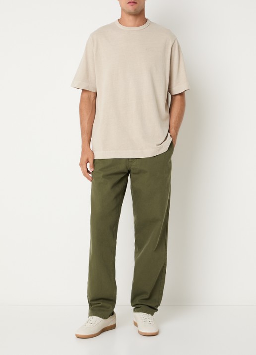 forét Clay loose fit broek met steekzakken - voorkant 5 legergroen