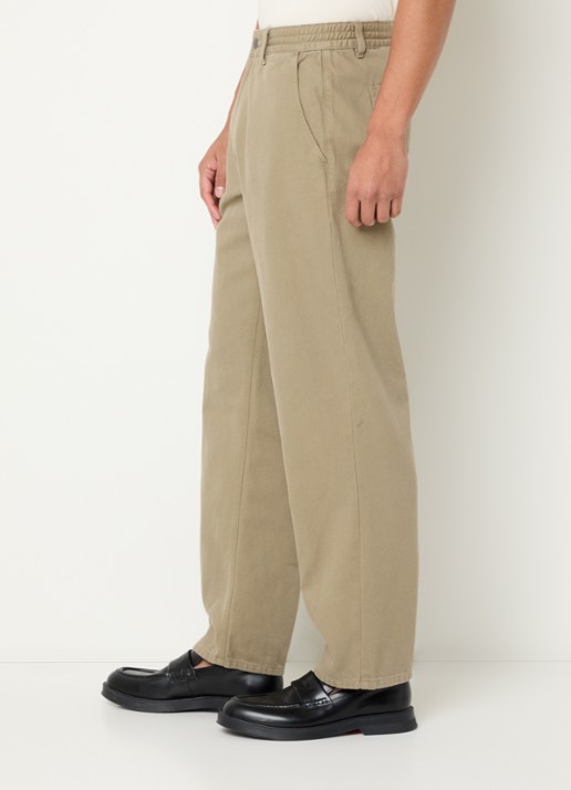 forét Clay straight fit chino met steekzakken - detail 4 mosgroen