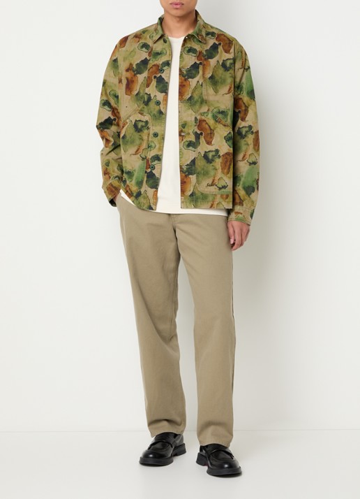 forét Clay straight fit chino met steekzakken - voorkant 2 mosgroen