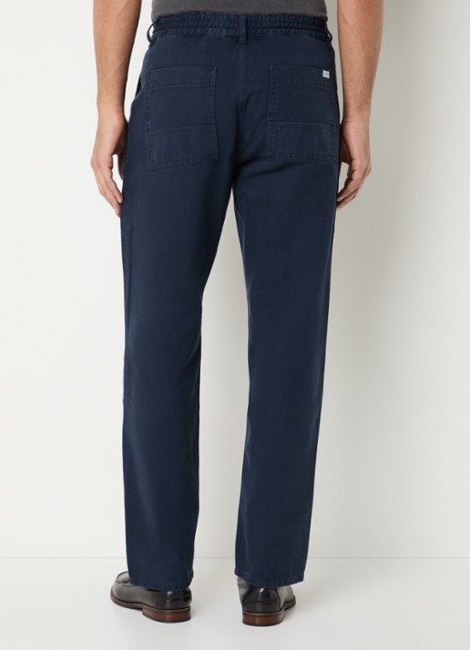 forét Clay straight fit chino met steekzakken - achterkant 5 donkerblauw