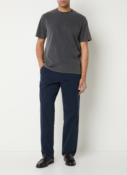 forét Clay straight fit chino met steekzakken - voorkant 4 donkerblauw