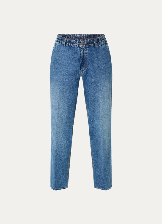 forét Clay straight leg jeans met medium wassing - voorkant indigo