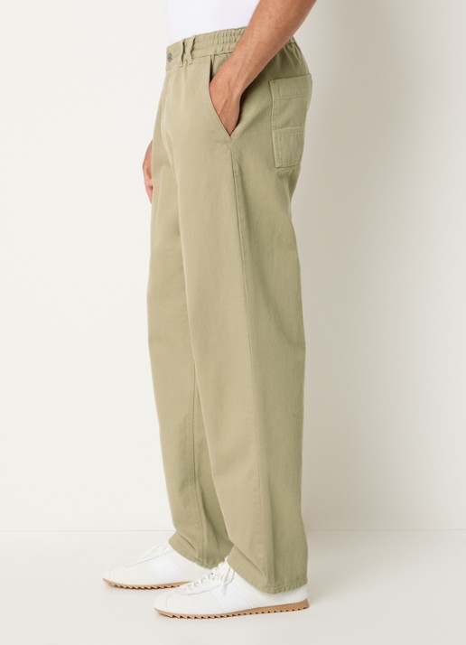 forét Clay Twill tapered fit chino met steekzakken - detail 3 khaki