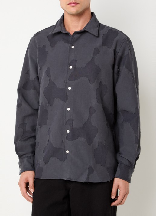 forét Dawn regular fit overhemd met jacquard dessin