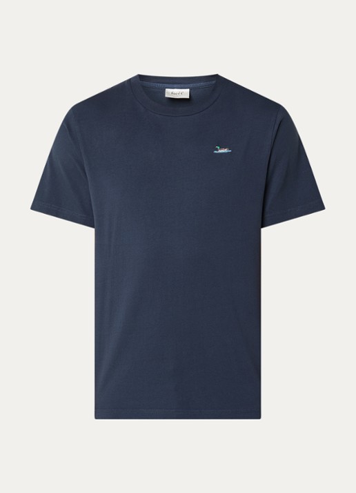 forét Duck T-shirt met borduring - voorkant donkerblauw