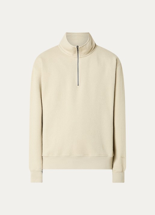 forét Fijngebreide trui met halve rits - voorkant 3 beige