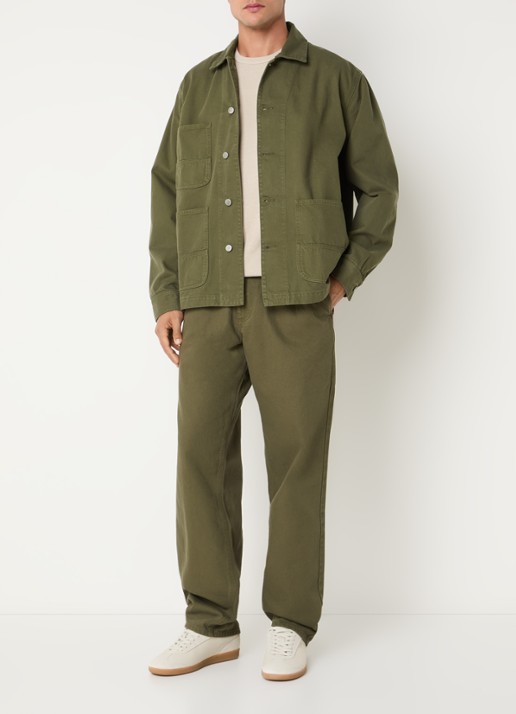 forét Forager overshirt met opgestikte zakken - voorkant 4 legergroen