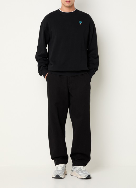forét Globus sweater met borduring - voorkant 4 zwart