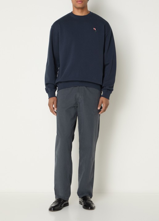 forét Kite sweater met borduring - voorkant 2 donkerblauw