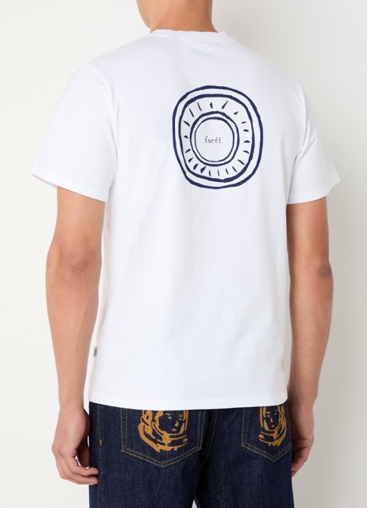 forét Nova T-shirt van  katoen met logo- en backprint - achterkant 4 wit