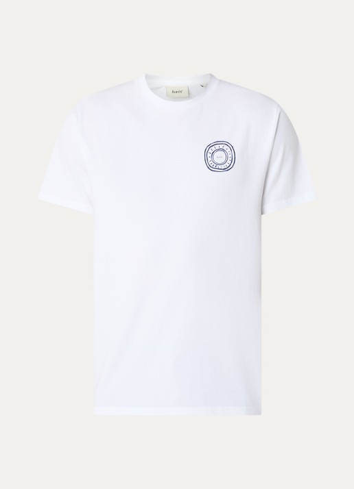 forét Nova T-shirt van  katoen met logo- en backprint - voorkant wit