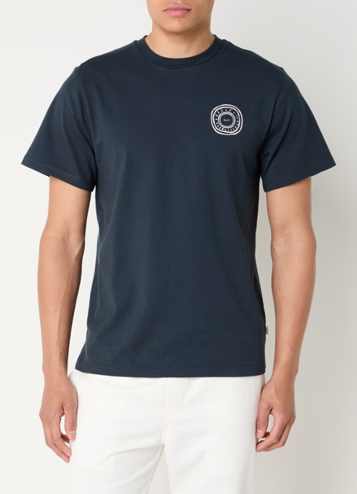forét Nova T-shirt van  katoen met logo- en backprint - detail 4 indigo