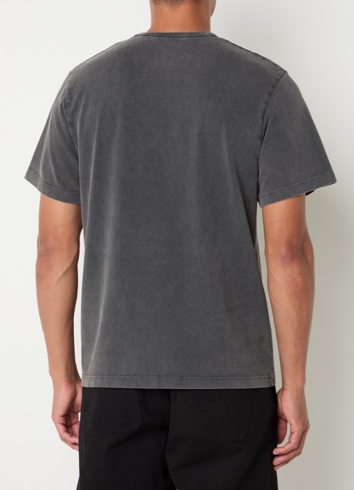 forét Oak T-shirt met logoborduring - achterkant 4 donkergrijs